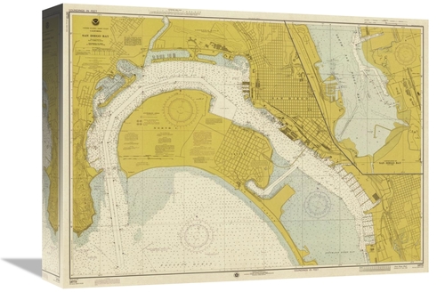 Global Gallery GCS-450548-16-142 16 in. Nautical Chart - San Diego Bay