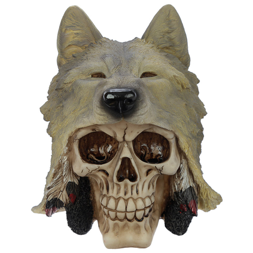 Main Fantasy Skull with Wolf Head Ornament image