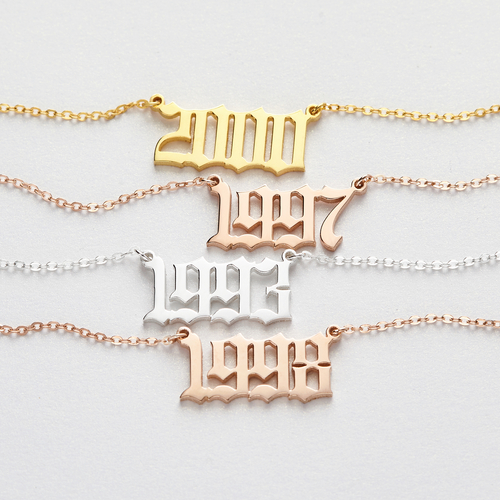 Year Necklace, Birthday Gift for Her, Teen Girl Necklace