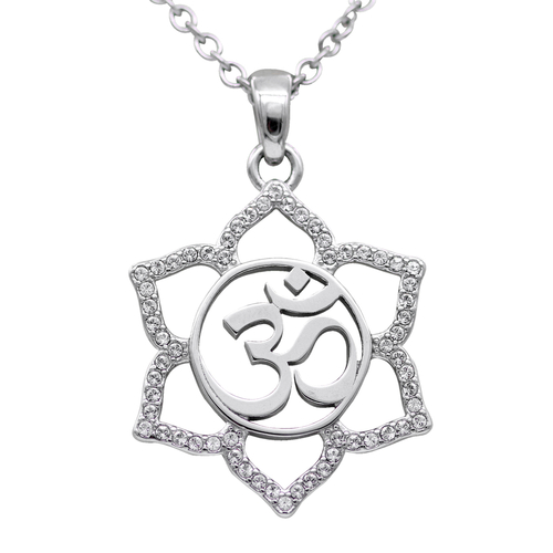 Sacred Om Lotus Flower Necklace