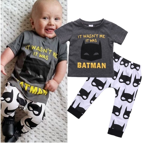 2Pcs Baby Boys Batman Clothing Set Newborn Baby