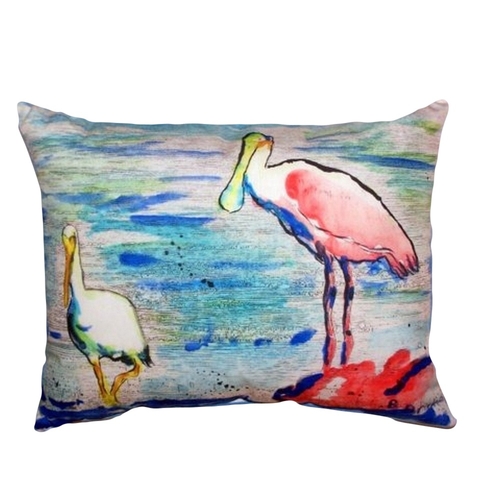 Betsy Drake NC532 16 x 20 in. Spoonbill & Ibis No Cord Pillow