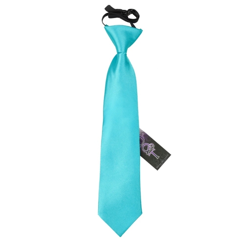 Plain Satin Elasticated Tie - Boys - Robin's Egg Blue