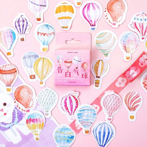 46PCS/PACK Cute Pink Balloon Sticker Marker