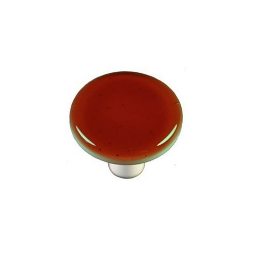 Hot Knobs HK1006-KRB Sunset Coral Round Glass Cabinet Knob - Black Pos