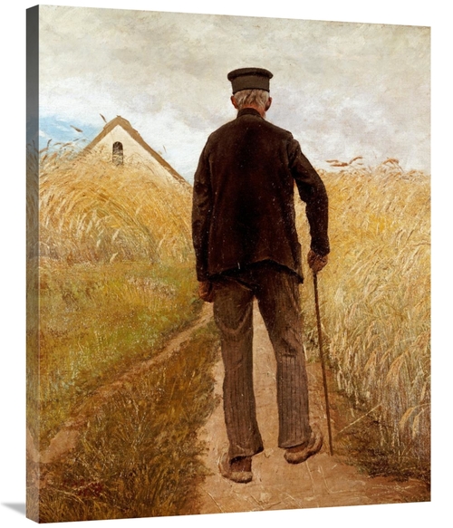 Global Gallery GCS-267169-36-142 36 in. Old Man Walking in a Rye Field