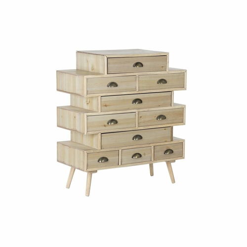 Chest of drawers DKD Home Decor Golden Natural Navy Blue Light grey