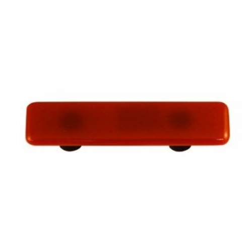 Hot Knobs HK1006-PB Sunset Coral Rectangle Glass Cabinet Pull - Black 