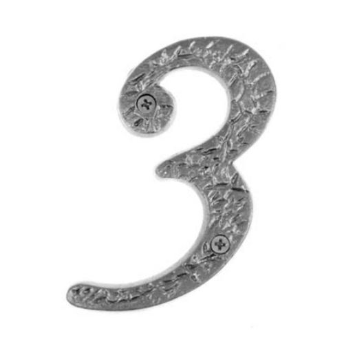 Acorn RN3BP 4" Rough Iron Address Number 3 - Black