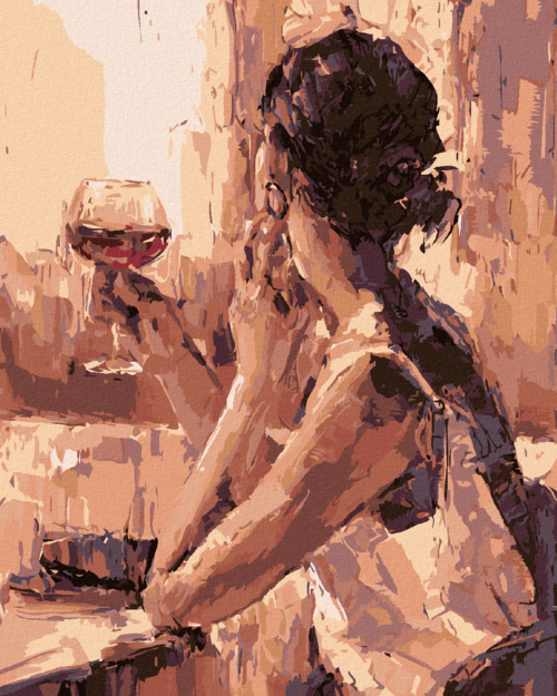 Paint by Numbers - WOMAN WITH A GLASS OF WINE