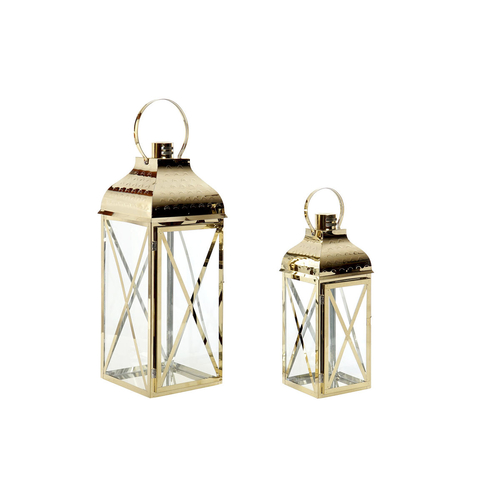 Street lamp DKD Home Decor Crystal Golden Steel (18 x 18 x 57 cm) (18