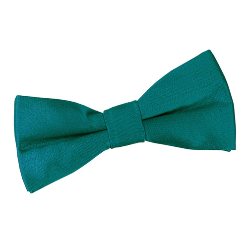 Plain Satin Pre-Tied Bow Tie - Boys - Teal