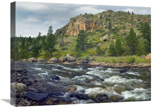 Global Gallery GCS-396461-1824-142 18 x 24 in. Rapids with Cliffs Abov