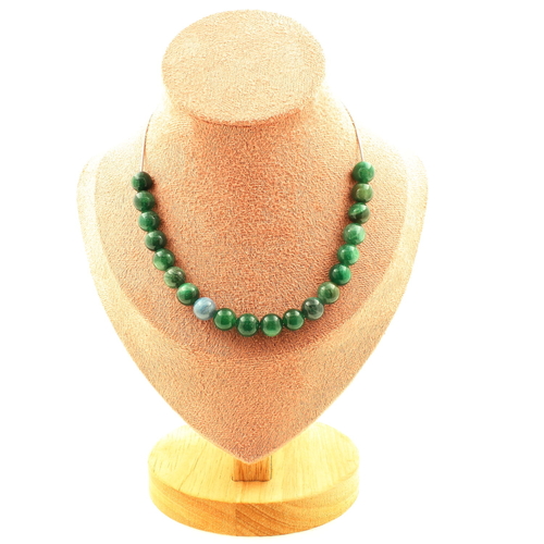 Green Mica from Tanzania quality 5A 8 mm 20 beads necklace