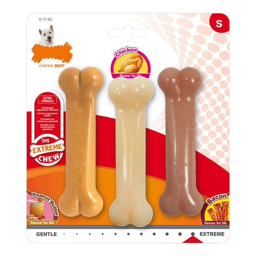 Dog chewing toy Nylabone Extreme Chew Value Pack Bacon Peanut butter