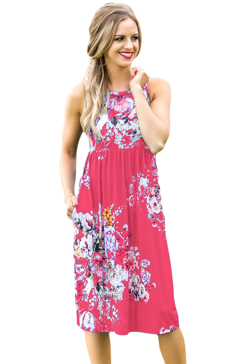 Fall in Love with Floral Print Boho Dress in Rosy