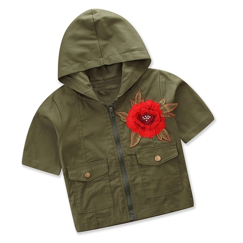 Spring Autumn Parkas Kids Solid Print  Jackets For