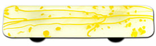 Hot Knobs HK3003-PA Mardi Gras Yellow with White Rectangle Glass Cabin