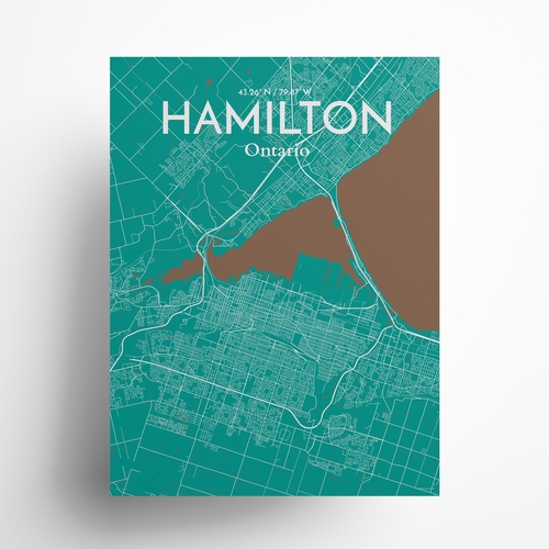 Hamilton City Map Poster