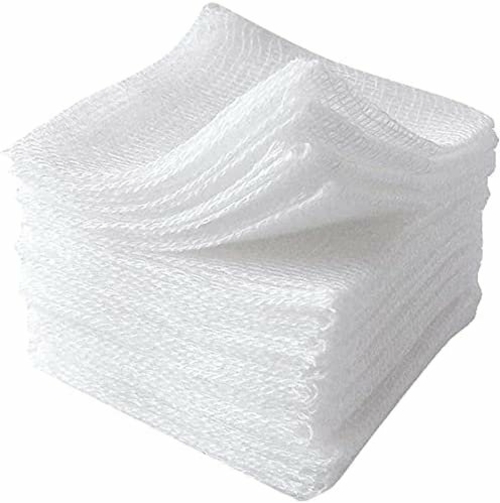 100% Cotton Gauze Sponges 4" x 4". Pack of 10 Gauze Dressings 8-ply.