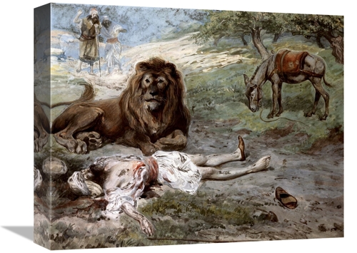 Global Gallery GCS-280473-16-142 16 in. Prophet Slain by the Lion Art 