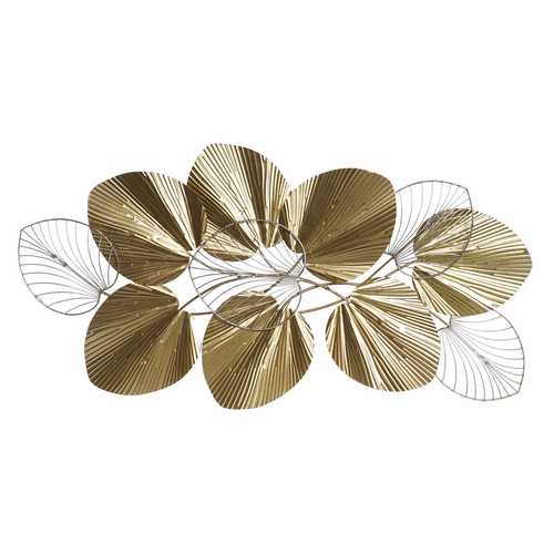 Wall Decoration DKD Home Decor Golden Metal Leaf of a plant (100 x 5,5