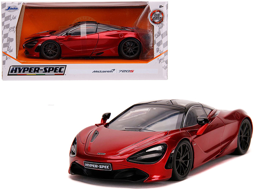 McLaren 720S Candy Red with Black Top \Hyper-Spec\" 1/24 Diecast Model