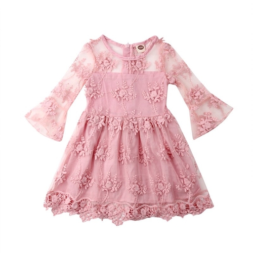 Floral Girl Lace Princess Dress Kids Baby Girl