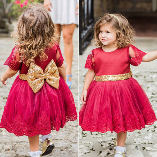 Baby Girl Flower Bow Tutu Crochet Floral Dress