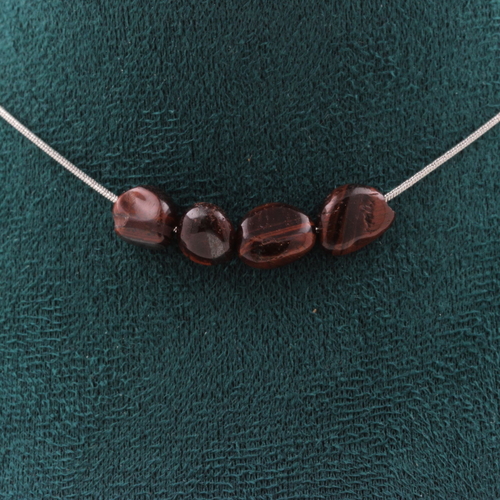 Red Tiger Eye from Brazil 4 beads necklace. 