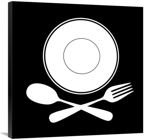 Global Gallery GCS-467123-3030-142 30 x 30 in. Mealtime - White on Bla