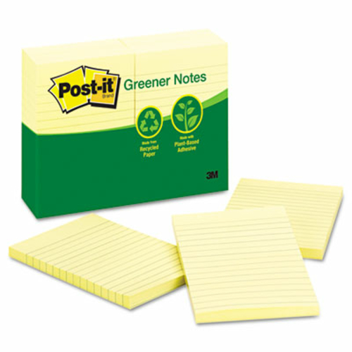 Sticky note Greener Notes 660-RP-YW Recycled Notes- 4 x 6- Canary Yell
