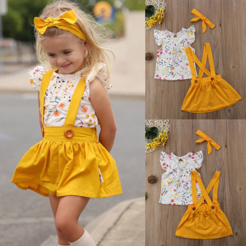 Baby Girls 3PCS Clothes Lovely Toddler Kids Baby