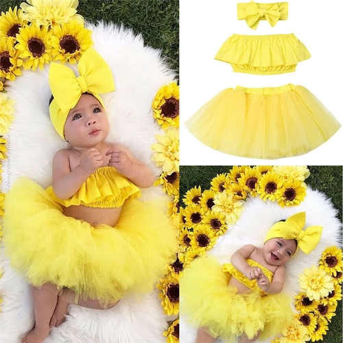 Cute Kids Baby Girl Summer Clothes Sets Party 3Pcs