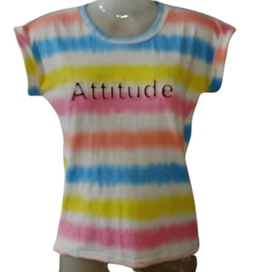 Girls Typography, Printed Cotton Blend T Shirt 