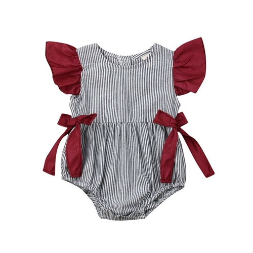 0-12M Casual Infant Baby Girl Summer Striped