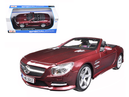 2012 Mercedes SL 500 Convertible Burgundy 1/18 Diecast Model Car by