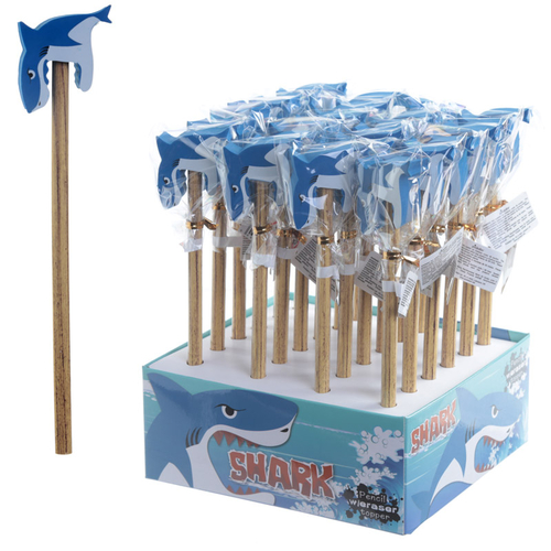 Fun Shark Design Pencil and Eraser Set