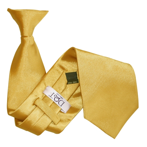 Plain Satin Clip-On Tie - Gold