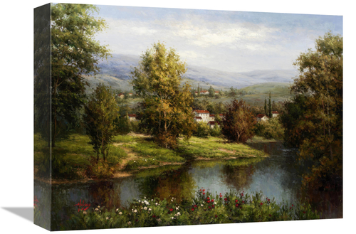 Global Gallery GCS-132431-1216-142 12 x 16 in. Villa At the River Bank