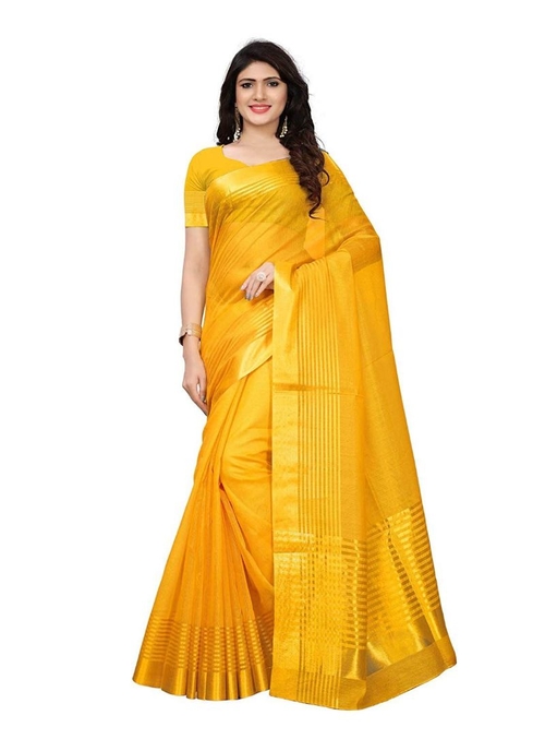 Yellow Color Manipuri Cotton  Saree