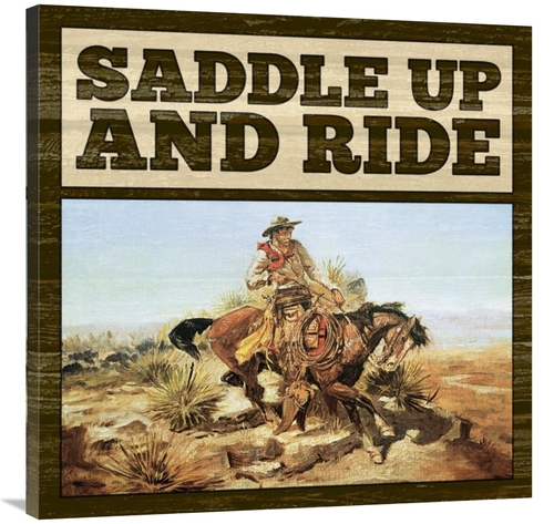 Global Gallery GCS-394759-3636-142 36 x 36 in. Western - Saddle Up Art