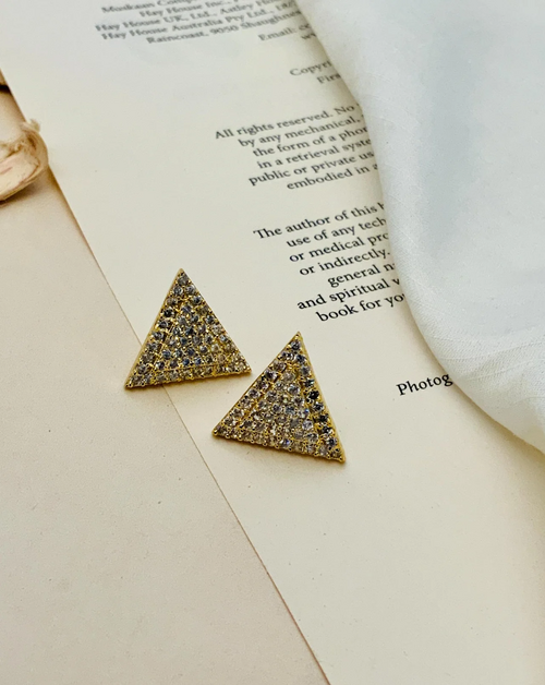 Latest Gold Plated American Diamond Studs Earring