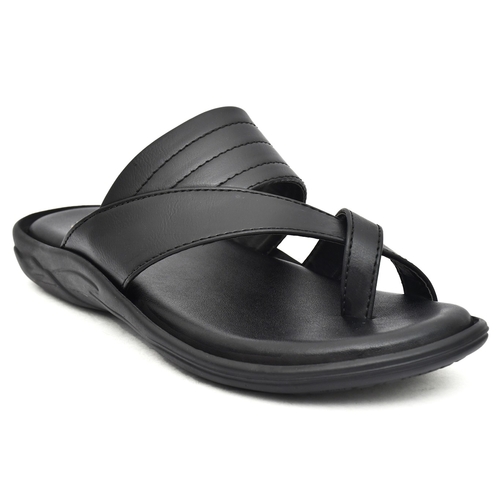 Sleek Cushion Men's Slipper Designs (Size-UK-8) (Color-BLACK)