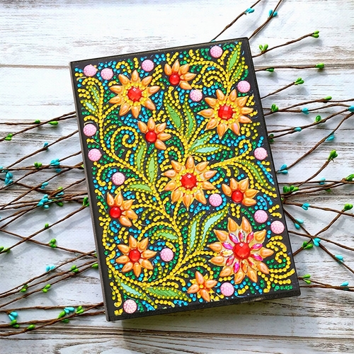 50 Pages 5D Diamond Painting Flower Notebook