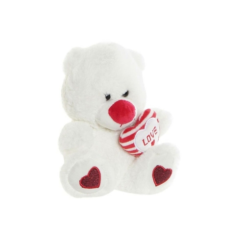 Fluffy toy DKD Home Decor White Red Plastic Children's 17,5 x 15 x 20