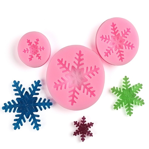 1/3PCS Xmas Snowflake Silicone Mold Fondant Cake