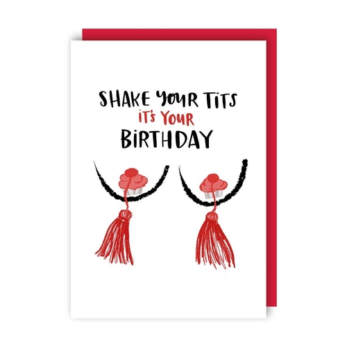 Funny Tits Birthday Card (Pack of 6)