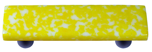 Hot Knobs HK8061-PB GraniteSunflower Yellow & White Rectangle Glass Ca