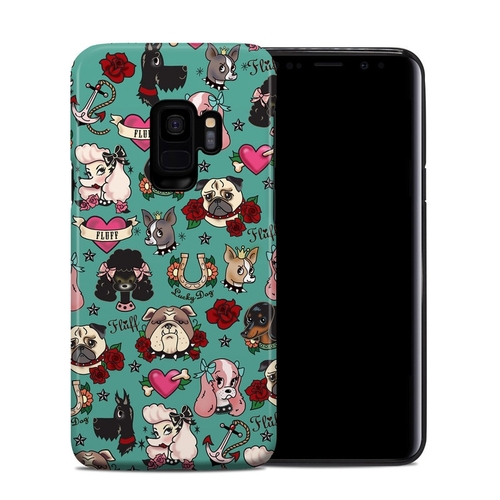 DecalGirl SGS9HC-TATDOGS Samsung Galaxy S9 Hybrid Case - Tattoo Dogs